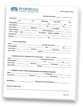 Marshall Family Medicine New Patient Paperwork